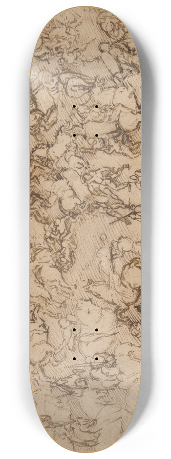 Girolamo Genga - Battle Scene 8.25 inch art skate deck