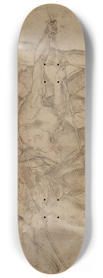 Girolamo Genga - Battle Scene 8.25 inch art skate deck