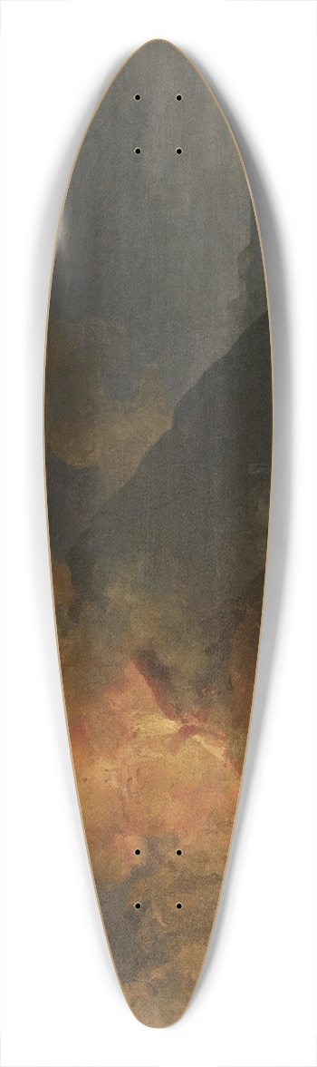 Pierre-Jacques Volaire - Eruption of Vesuvius 39.3 inch art pintail longboard deck