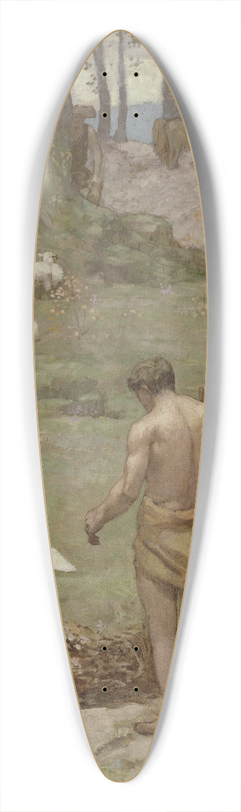 Pierre Puvis de Chavannes - Saint Genevieve as a child in prayer 39.3 inch art pintail longboard deck