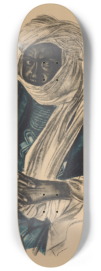 Alexandre Jacovleff - Mohamed Salek, dit Doud Moura, Sultan du Ouadai. Fort Lamy 8.25 inch art skate deck