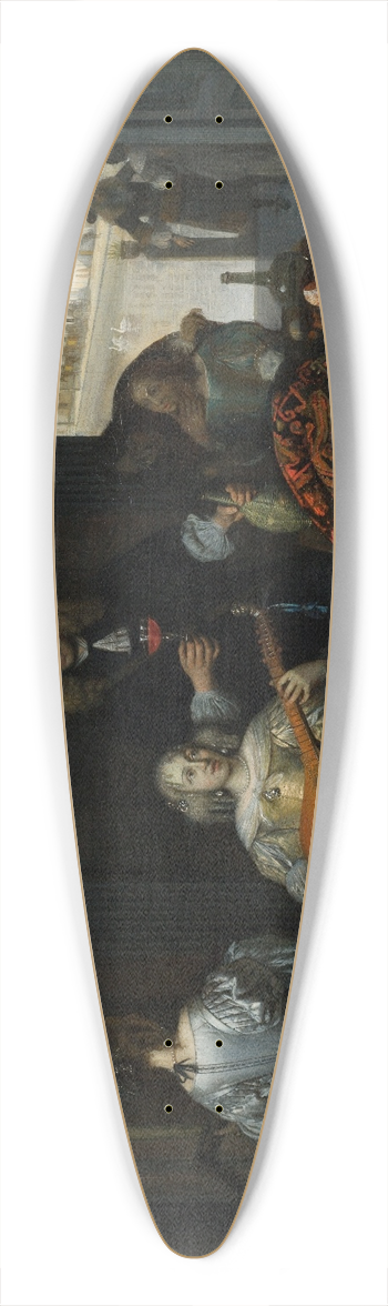 Pieter De Hooch - A Music Party 39.3 inch art pintail longboard deck