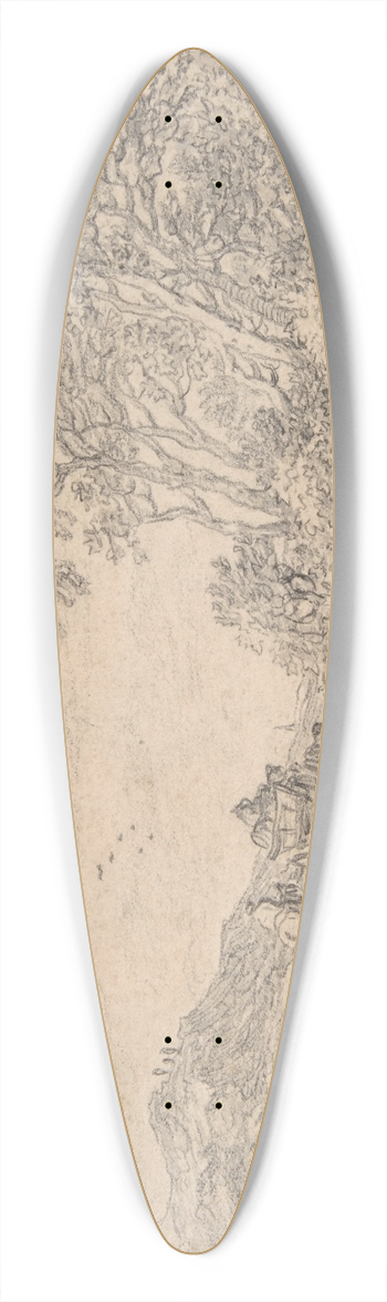 Pieter de Molijn - Figures on a Road 39.3 inch art pintail longboard deck