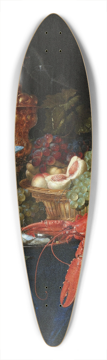 Pieter de Ring - Still Life with Golden Goblet 39.3 inch art pintail longboard deck