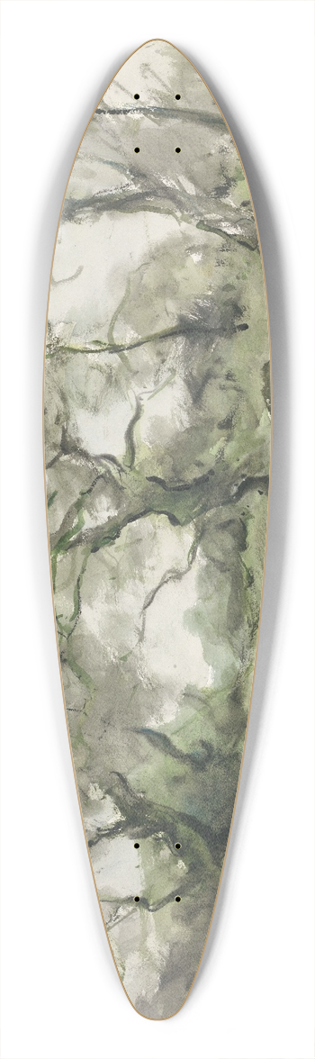 Pieter H.J.J. Ras - Water en bomen 39.3 inch art pintail longboard deck