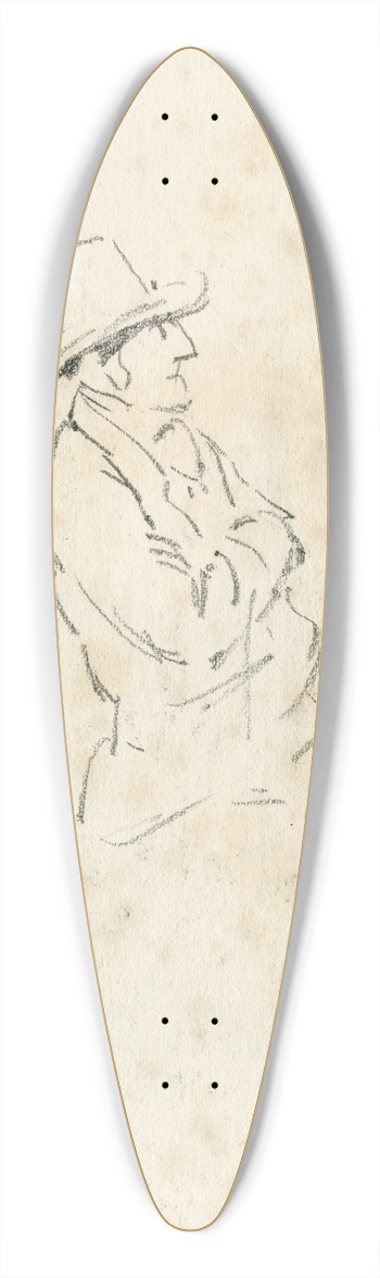 Pieter van Loon - Zittende man 39.3 inch art pintail longboard deck
