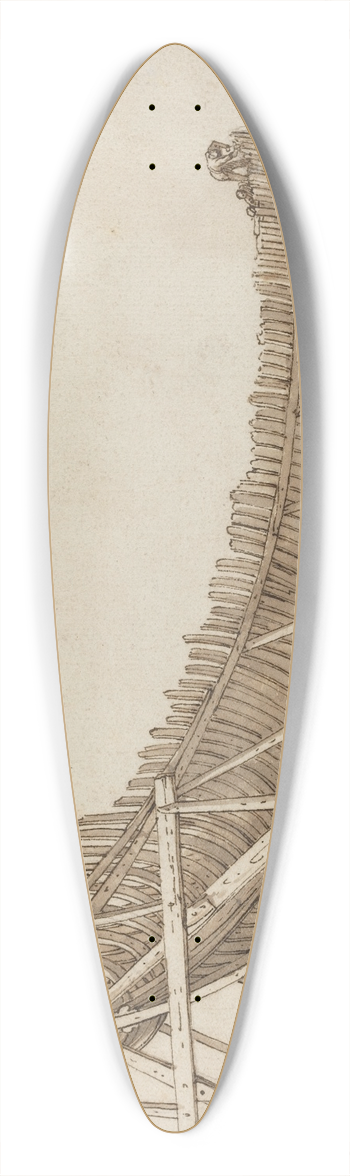 Pietro Ciafferi - Galley under Construction 39.3 inch art pintail longboard deck