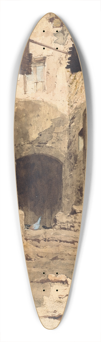 Pio Joris - A View in Subiaco 39.3 inch art pintail longboard deck