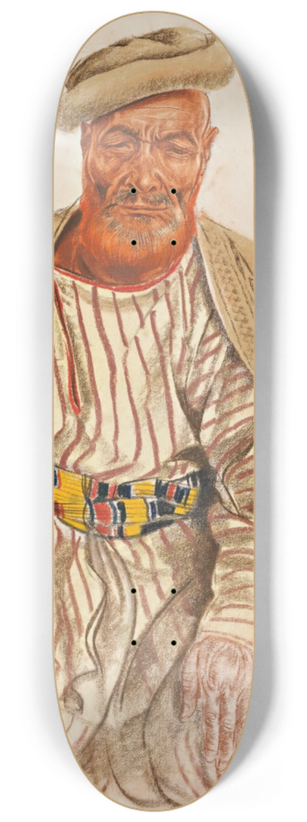 Alexandre Jacovleff - Portrait of A Hunza Tribesman 8.25 inch art skate deck