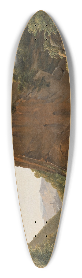 Polydore De Bec - A landscape, possibly Italy 39.3 inch art pintail longboard deck