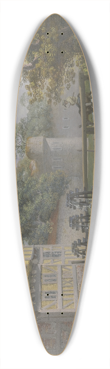 Polyxene Basse - Eine Mhle mit drei Gngen, auf der Brcke ein Mann auf einem Esel 39.3 inch art pintail longboard deck