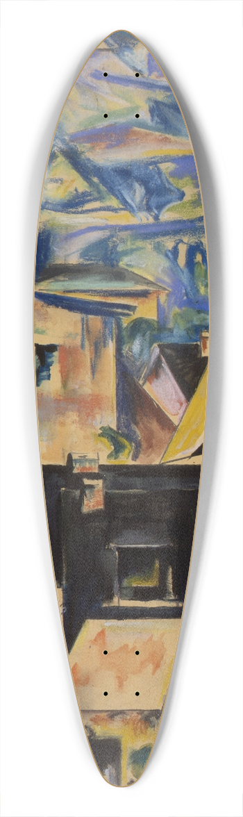 Preston Dickinson - The Black House 39.3 inch art pintail longboard deck