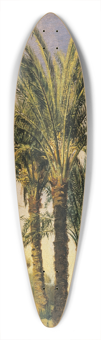 Prosper Marilhat - Palm Trees 39.3 inch art pintail longboard deck
