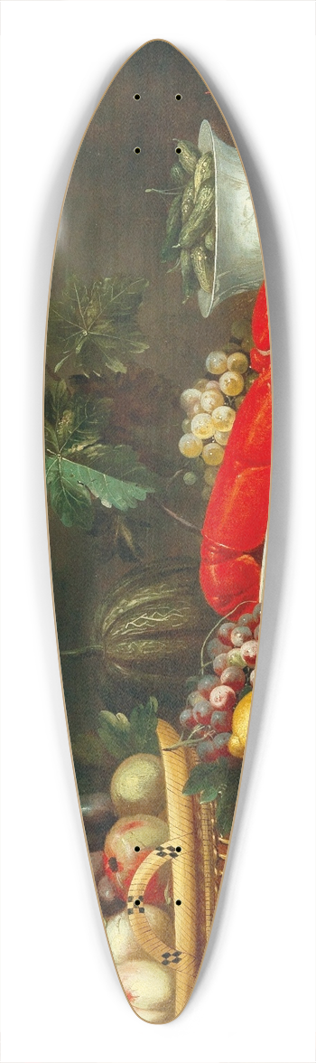 Pseudo-Simons - A Still Life With Fruit And A Lobster, 39.3 inch art pintail longboard deck