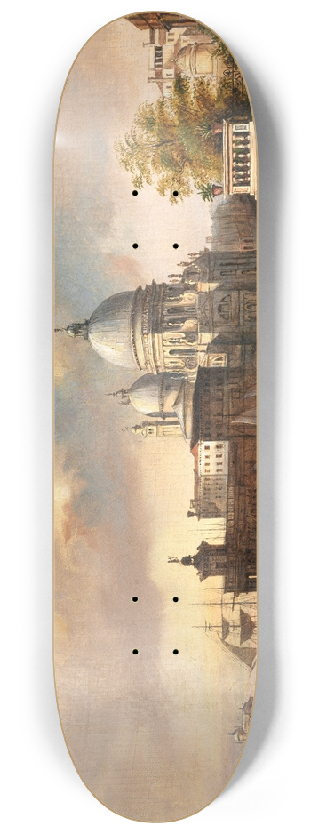 Giuseppe Canella - Venice, Entrance to the Giardini Reali 8.25 inch art skate deck
