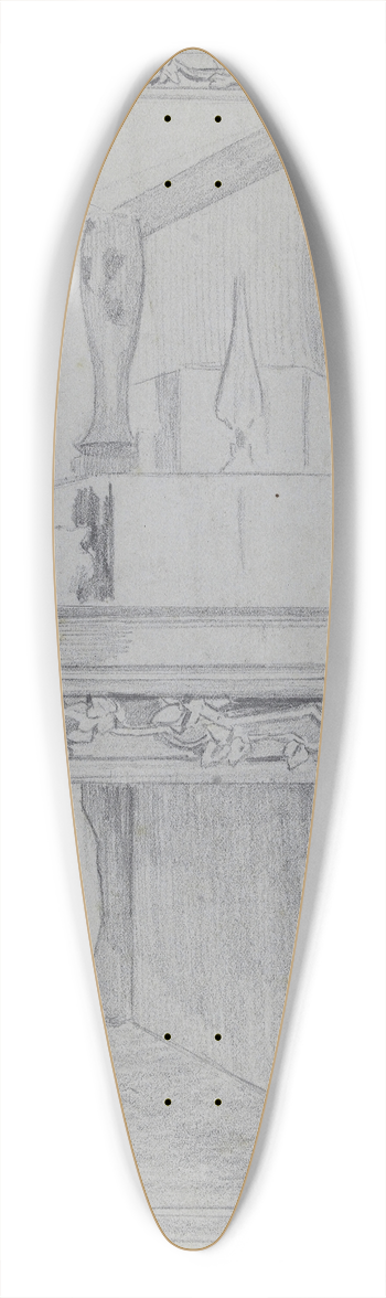 Raphal Boutillier - Etude de la vitrine Carabin 39.3 inch art pintail longboard deck