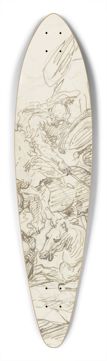 Raymond Lafage - Equestrian combat 39.3 inch art pintail longboard deck