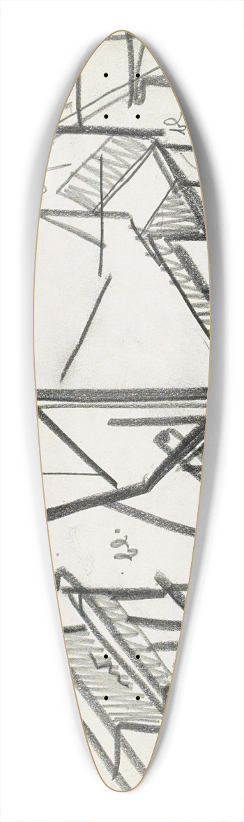 Reijer Stolk - Schip op een werfhelling 39.3 inch art pintail longboard deck