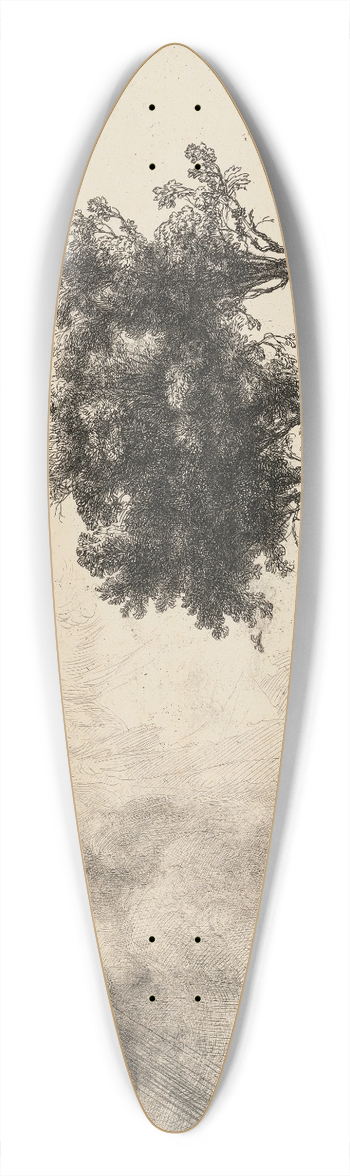 Rembrandt van Rijn - The Three Trees 39.3 inch art pintail longboard deck
