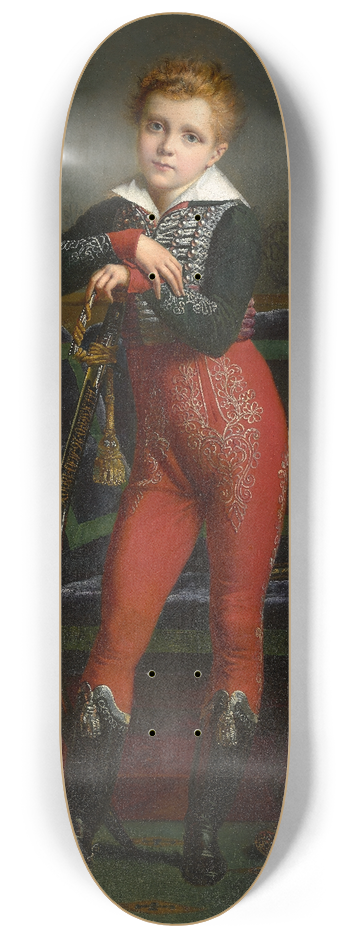 Alexandre-Jean Dubois-Drahonet - Portrait Of Achille Deban de Laborde 8.25 inch art skate deck
