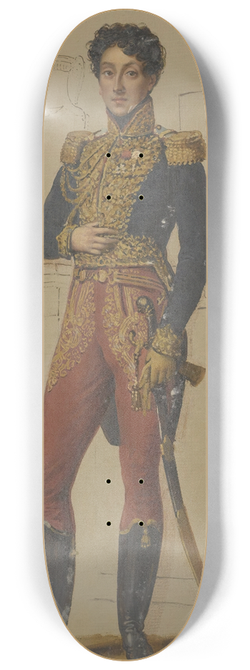 Alexandre-Jean Dubois-Drahonet - Portrait of a Gentleman 8.25 inch art skate deck