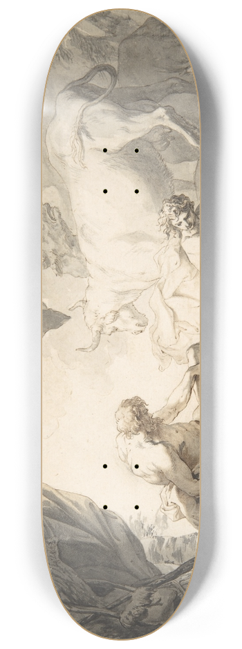 Godfried Maes - Illustrations to the Metamorphoses of Ovid; Jupiter and Io (.1); Jupiter and Io, disguised as a white beifer (.2); Mercury Rescuing Io from Argus (.3) 8.25 inch art skate deck