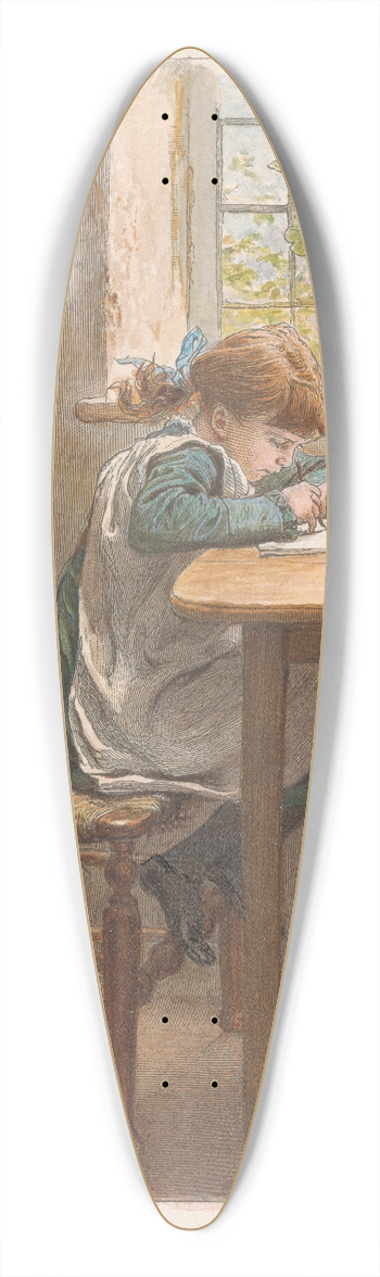 Robert Barnes - Girl Writing 39.3 inch art pintail longboard deck