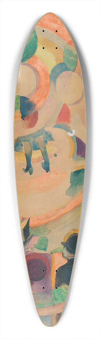 Robert Delaunay - Mange de cochons 39.3 inch art pintail longboard deck