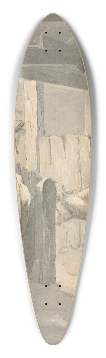 Robert Hills - A Cow Byre 39.3 inch art pintail longboard deck