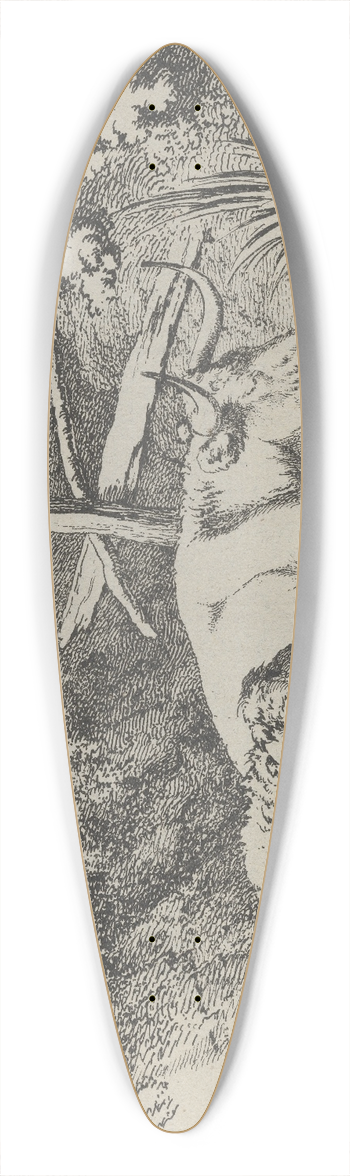 Robert Hills - Cattle Resting 39.3 inch art pintail longboard deck
