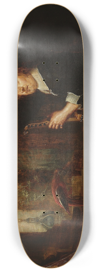 Gonzales Coques - Portrait of a man with a cythara 8.25 inch art skate deck
