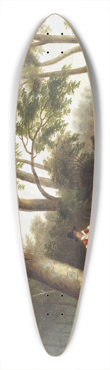 Robert S. Duncanson - Man Fishing 39.3 inch art pintail longboard deck