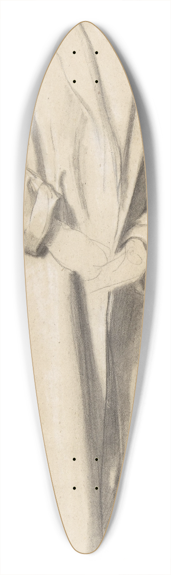 Romain Cazes - Standing Figure in a Long Coat 39.3 inch art pintail longboard deck