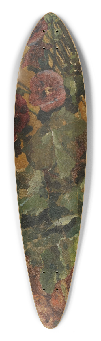 Ross Sterling Turner - Hollyhocks 39.3 inch art pintail longboard deck