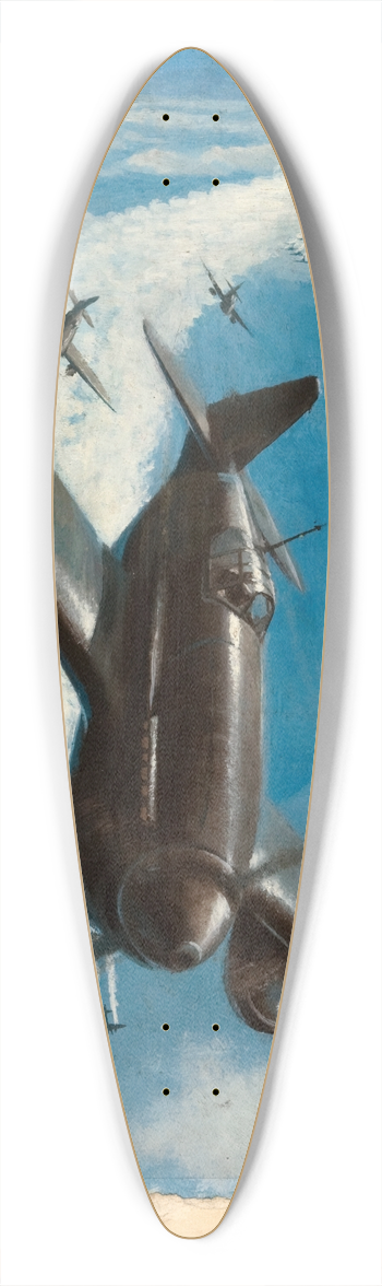 Roy Nockolds - Fighter aircraft escort 39.3 inch art pintail longboard deck