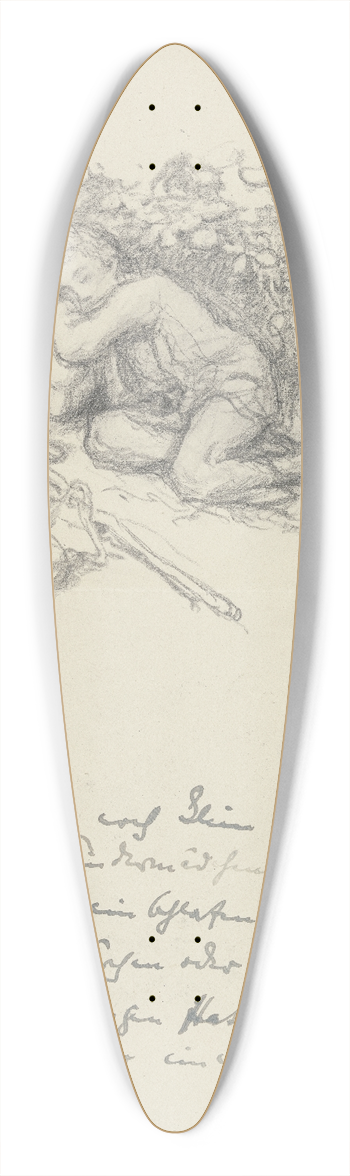 Rudolf Gudden - A resting boy 39.3 inch art pintail longboard deck