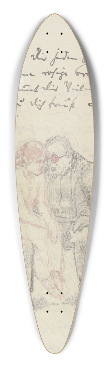 Rudolf Gudden - Ein Mdchen auf dem Scho eines lteren 39.3 inch art pintail longboard deck