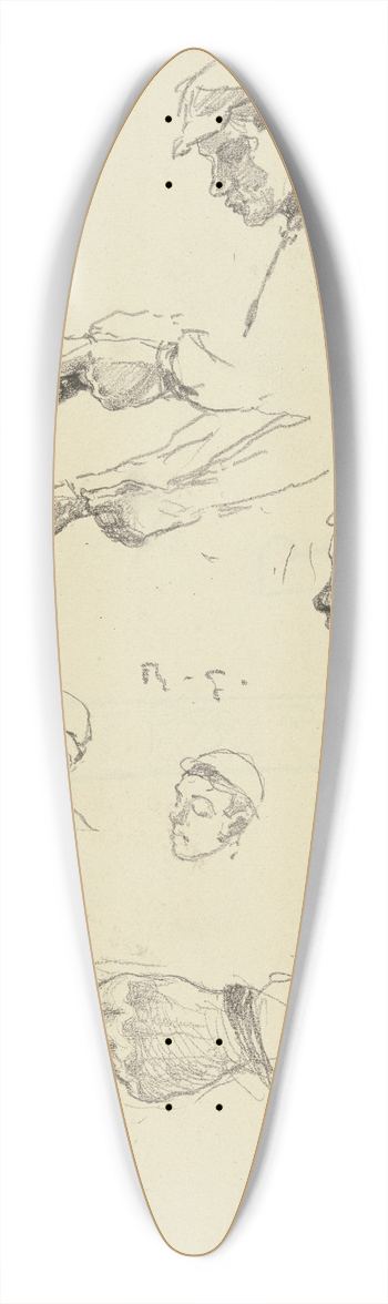 Rudolf Gudden - Kopf und Hnde eines Arbeiters aus der Groen Spinnerei von Edam 39.3 inch art pintail longboard deck