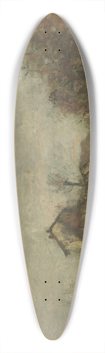 Rudolf Hckner - Husergruppe in Landschaft 39.3 inch art pintail longboard deck