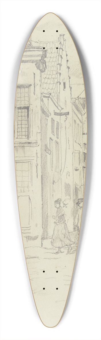 Rudolf Hirth du Frnes - Alley in Antwerp 39.3 inch art pintail longboard deck
