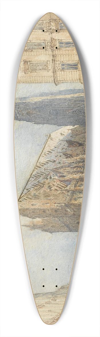 Rudolf von Alt - Stephansplatz 39.3 inch art pintail longboard deck