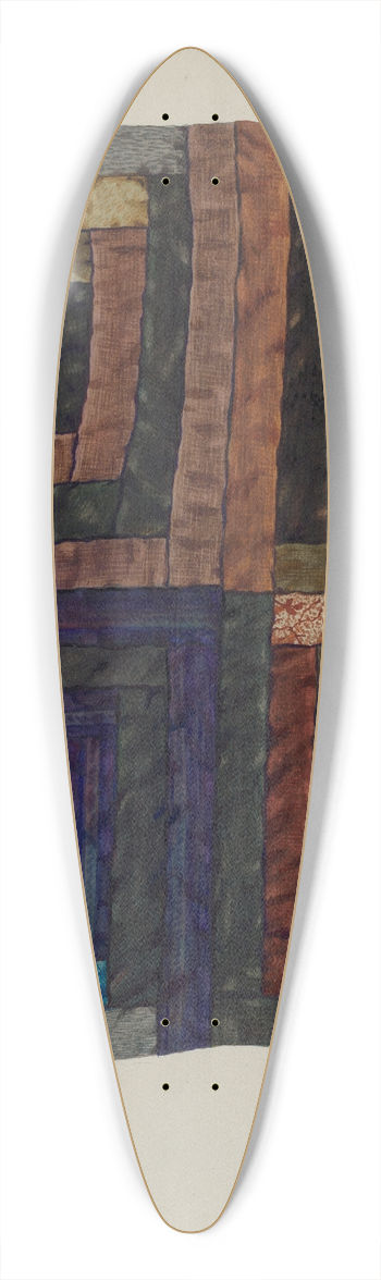 Ruth M. Barnes - Log Cabin Quilt 39.3 inch art pintail longboard deck