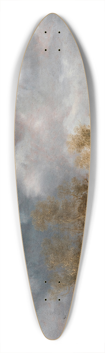 Salomon van Ruysdael - A Dutch Riverbank 39.3 inch art pintail longboard deck