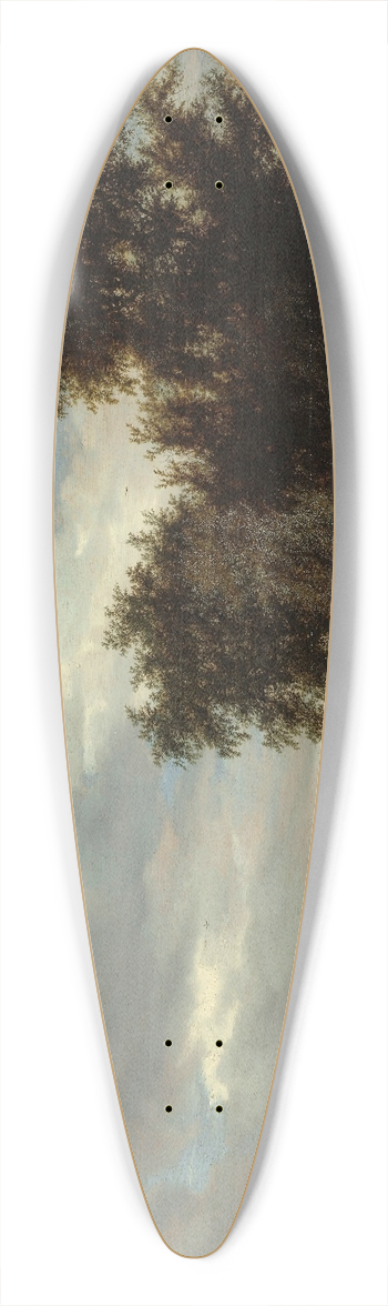 Salomon van Ruysdael - River Landscape with Ferry 39.3 inch art pintail longboard deck