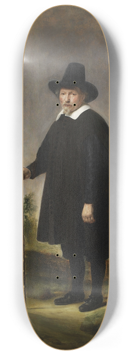 Govert Flinck - Portrait of a man against landscape 8.25 inch art skate deck