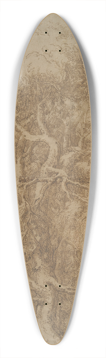 Salvator Rosa - A Large Tree 39.3 inch art pintail longboard deck