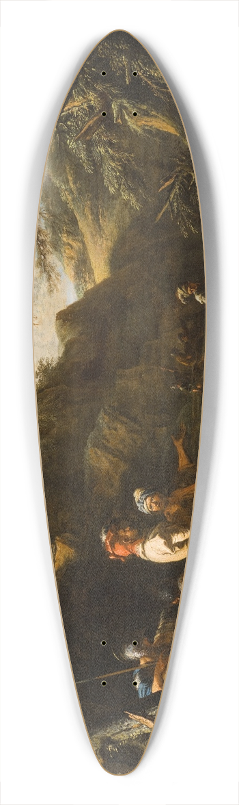 Salvator Rosa - Landscape with Armed Men 39.3 inch art pintail longboard deck