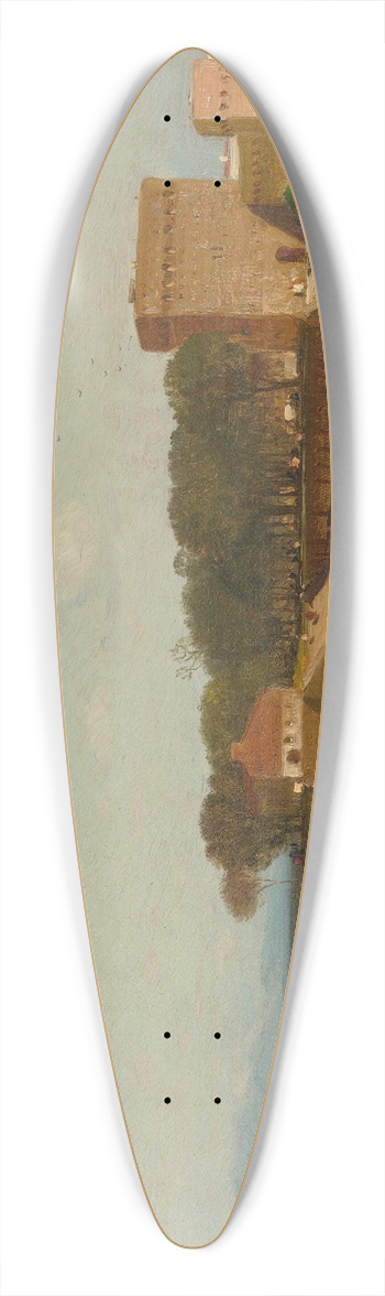 Samuel Colman - Harbor Scene 39.3 inch art pintail longboard deck