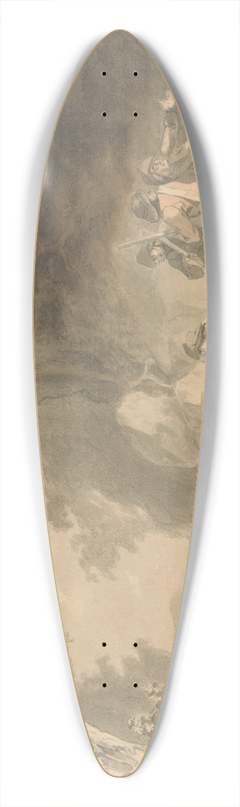 Samuel Davis - Continental Scene  Brigands in Ambush Awaiting a Coach 39.3 inch art pintail longboard deck