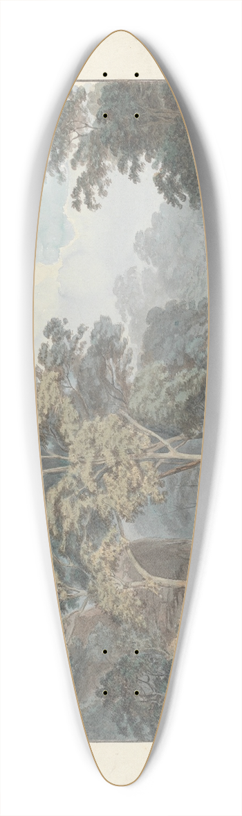 Samuel Davis - Rocky River Scene with Sepoys 39.3 inch art pintail longboard deck